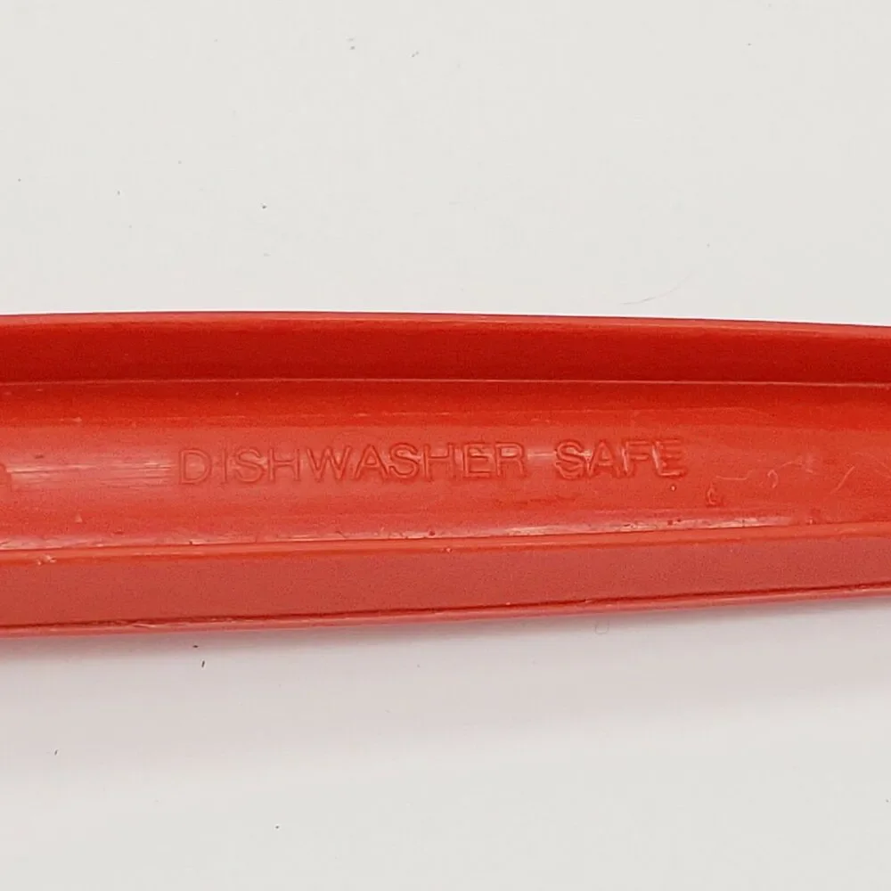 Vtg Ekco Slotted Spoon Red Plastic Kitchen Utensil USA Retro Classic Mid Century